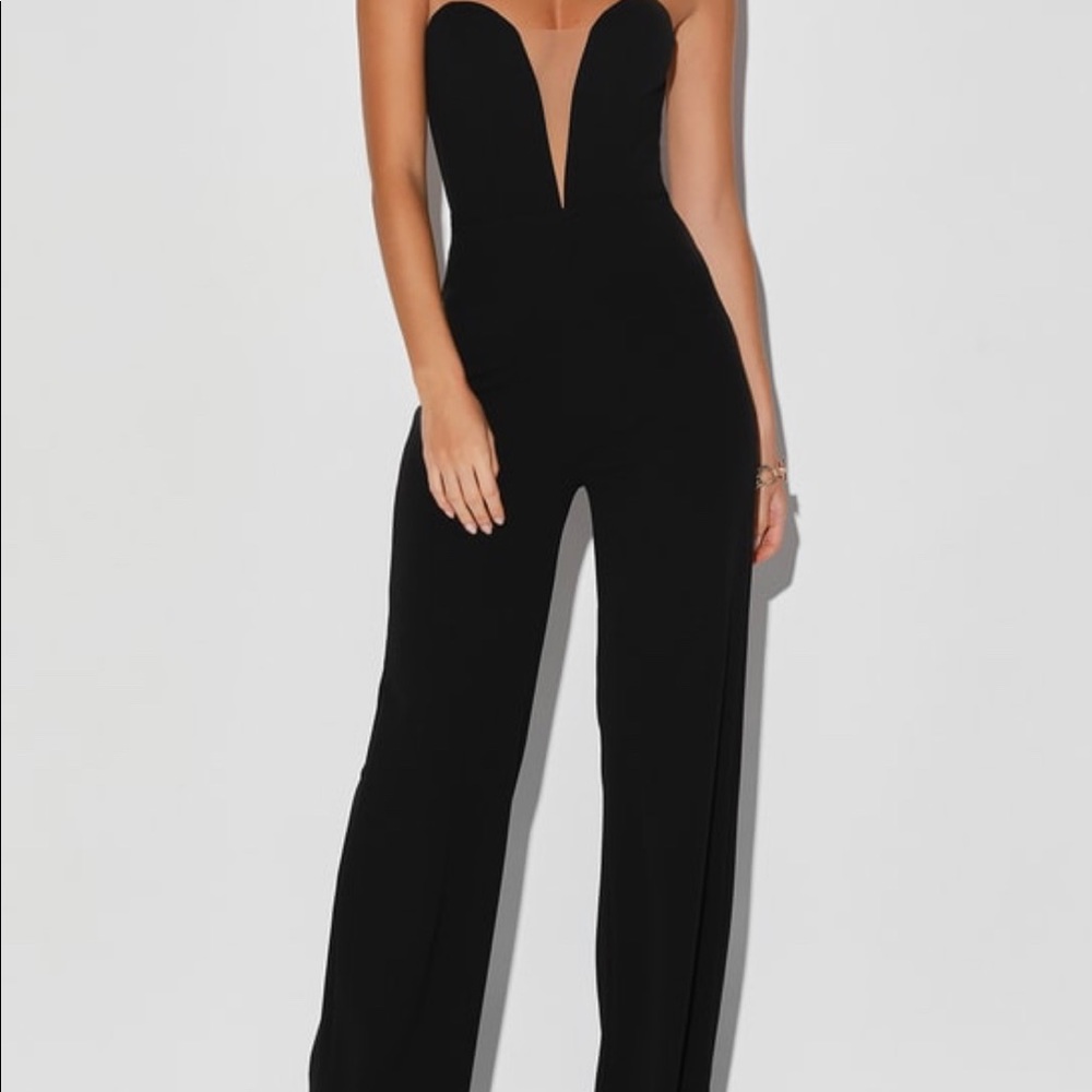 Strapless wide leg jumpsuit